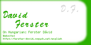 david ferster business card