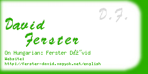 david ferster business card